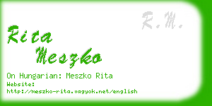 rita meszko business card